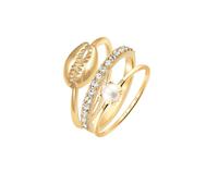 Elli Set Süßwasserperle Kristalle Muschel 925 Silber 58 Damen