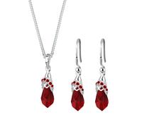 Elli Set Tropfen, mit Kristallen von Swarovski® Dunkelrot Damen