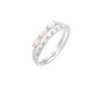 Elli Set Vintage Design Synthetischer Opal 925 Silber 58 Damen