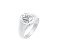 Elli Ring Damen Siegelring Rose 80s Look in 925 Sterling Silber