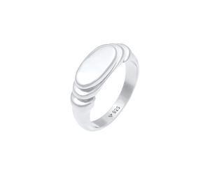 Elli Siegelring Poliert Oval Abgestuft 925 Silber 54 Damen