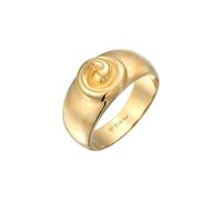elli. Ring Siegelring Spiral 925 Sterling Silber Vergoldet, gold Gold