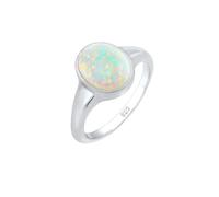 Elli Siegelring Synthetischer Opal Trend 925 Silber 56 Damen