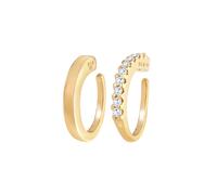 Elli Single Earcuff Basic Zirkonia 2er Set 925 Silber goldfarben Damen