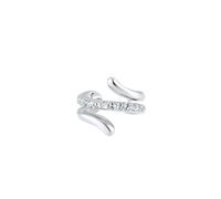 Elli Single-Ohrhaken »Earcuff Twisted Kristalle 925 Silber«, silberfarben