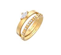 Elli Solitär Eternity Zirkonia Verlobung Set 925 Silber 54 Damen