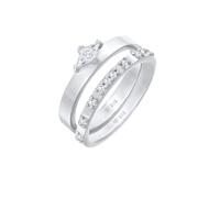 Elli Solitär Eternity Zirkonia Verlobung Set 925 Silber 56 Damen