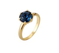 Elli Solitär Glas Kristall Blau 925 Sterling Silber vergoldet 54 Damen