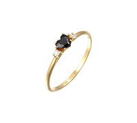 Elli Solitär Herz Zirkonia Schwarz 925 Sterling Silber 52 Damen