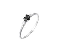 Elli Solitär Herz Zirkonia Schwarz 925 Sterling Silber 52 Damen