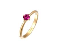 Elli Solitär Kristall Rot-Rosa Klassik 925 Silber 58 Damen