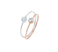 Elli Solitär Set Bicolor 925 Silber vergoldet, mit Kristallen von Swarovski® 50 Damen