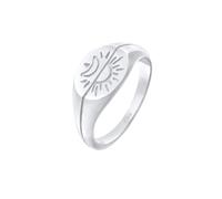Elli Ring Damen Siegelring Sonne Mond Astro Boho Trend Blogger in 925 Sterling Silber Vergoldet