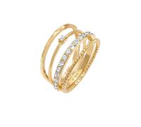 Elli Stapelring Gedreht 4er Set 925 Silber, mit Kristallen von Swarovski® 56 Damen