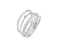 Elli Stapelring Gedreht 4er Set 925 Silber, mit Kristallen von Swarovski® 58 Damen