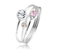 Elli Stapelring Set Kristalle 925 Silber 48 Damen