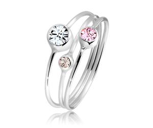 Elli Stapelring Set Kristalle 925 Silber 50 Damen
