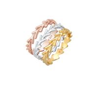 Elli Stapelringe Bandring Tricolor 3er Set 925 Silber 52 Damen