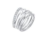 Elli Stapelringe Bandringe 5er Set 925 Sterling Silber, mit Kristallen von Swarovski® 52 Damen