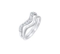 Elli Stapelringe Geschwungen 2er Set 925 Silber, mit Kristallen von Swarovski® 52 Damen
