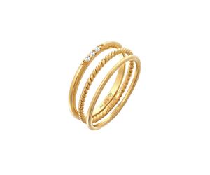 Elli Stapelringe Zirkonia Kordel Basic 3er Set 925 Silber 52 Damen