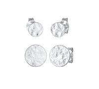 Elli Stecker Plättchen Disc Rund Antique Set 925er Silber silberfarben Damen