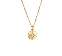 Elli Stern Plättchen Disc Zirkonia 925 Silber goldfarben Damen