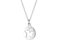 Elli Halskette Sterne Astro Münze Cut Out 925 Sterling Silber