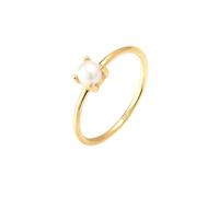 Elli Ring Damen Solitär Schlicht mit Süßwasserperle aus 925 Sterling Silber