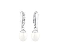 Elli Ohrringe Damen Süßwasserzuchtperlen mit Kristalle in 925 Sterling Silber