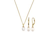 Elli Süßwasserzuchtperlen Weiß 925 Sterling Silber golfarben Damen