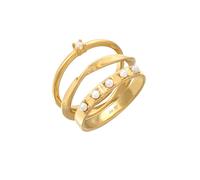 Elli - Synthetische Perlen Stapelring Klassik 3er Set 925 Silber Ringe 1 ct Damen (63.99 € / 1 ct)