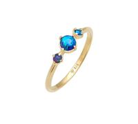 Ring Trend Bandring Trio Geo Vintage Opale 925 Silber Elli Dunkelblau 56 (Artikelnummer: 5D328/80X56)