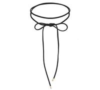Elli Halskette Damen Choker Schleife Trend Blogger mit Veloursleder Schwarz
