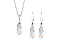Elli Schmuckset »Kristalle 925 Sterling Silber«, weiß