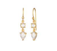 Elli Tropfen Solitär Zirkonia 925 Silber goldfarben Damen