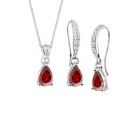 Elli Tropfen Zirkonia 925 Sterling Silber Rot Damen