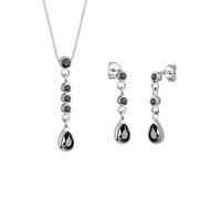 Elli Tropfen Zirkonia 925 Sterling Silber Schwarz Damen