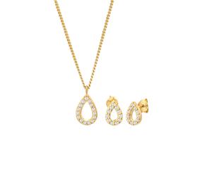 Elli Tropfen Zirkonia Elegant 925 Silber golfarben Damen