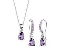 Elli Tropfen Zirkonia Sterling 925 Silber Violett Damen