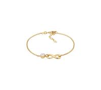 Elli Unendlichkeit Infinity Weiß 925 Sterling Silber, mit Kristallen von Swarovski® goldfarben Damen