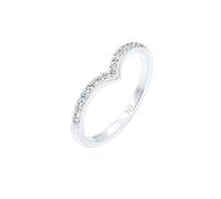 Elli - V-Form Geo Kristall 925 Sterling Silber Ringe Damen