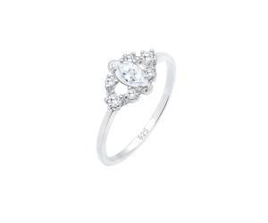 Elli Valentin Floral Zirkonia Kristalle 925er Silber 58 Damen