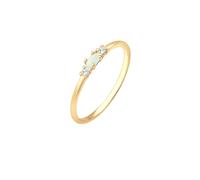 Fingerring ELLI "Opal Marquise und Zirkonia 925 Sterling Silber" Gr. 58, gold, Fingerringe, Damen, 58mm,mit Steinen, Silber 925 (Sterlingsilber), 1mm (84308717-58) gold