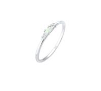 Elli Ring Damen Vintage mit Zirkonia Kristallen und Opal in 925 Sterling Silber