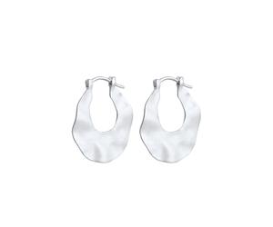 Elli Wave Creolen Hänger Organic Look Matt 925 Silber silberfarben Damen