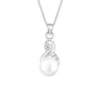 Halskette Infinity Perle Kristalle 925 Silber Elli Weiß 001 (Artikelnummer: 4N152/60X001)