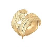 Elli Fingerring »Offen mit Feder Design 925 Silber«, goldfarben