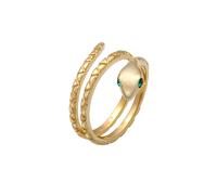 Elli Wickelring Schlange mit Kristallen von Swarovski® 925 Silber vergoldet 54 Damen
