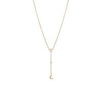 Elli Y-Kette Halbmond Regenbogen Mondstein 925 Sterling Silber goldfarben Damen